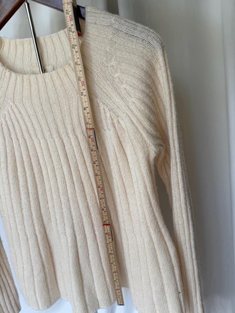 Ivory Ribbed Crewneck Sweater - Picture 5 of 6